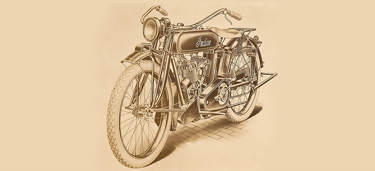 Old sketch of the first-ever V-twin factory race bike