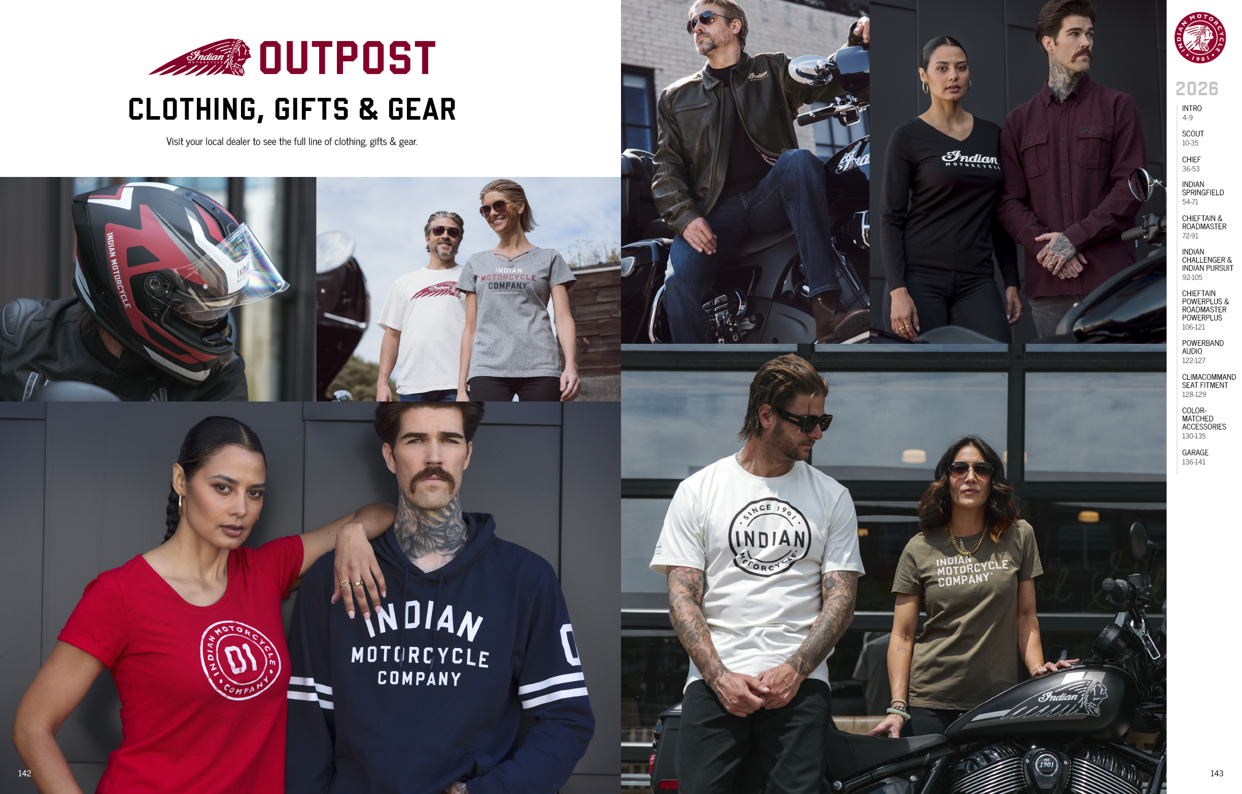 A magazine ad featuring a man and woman wearing clothing and posing with motorcycles. AI generated content